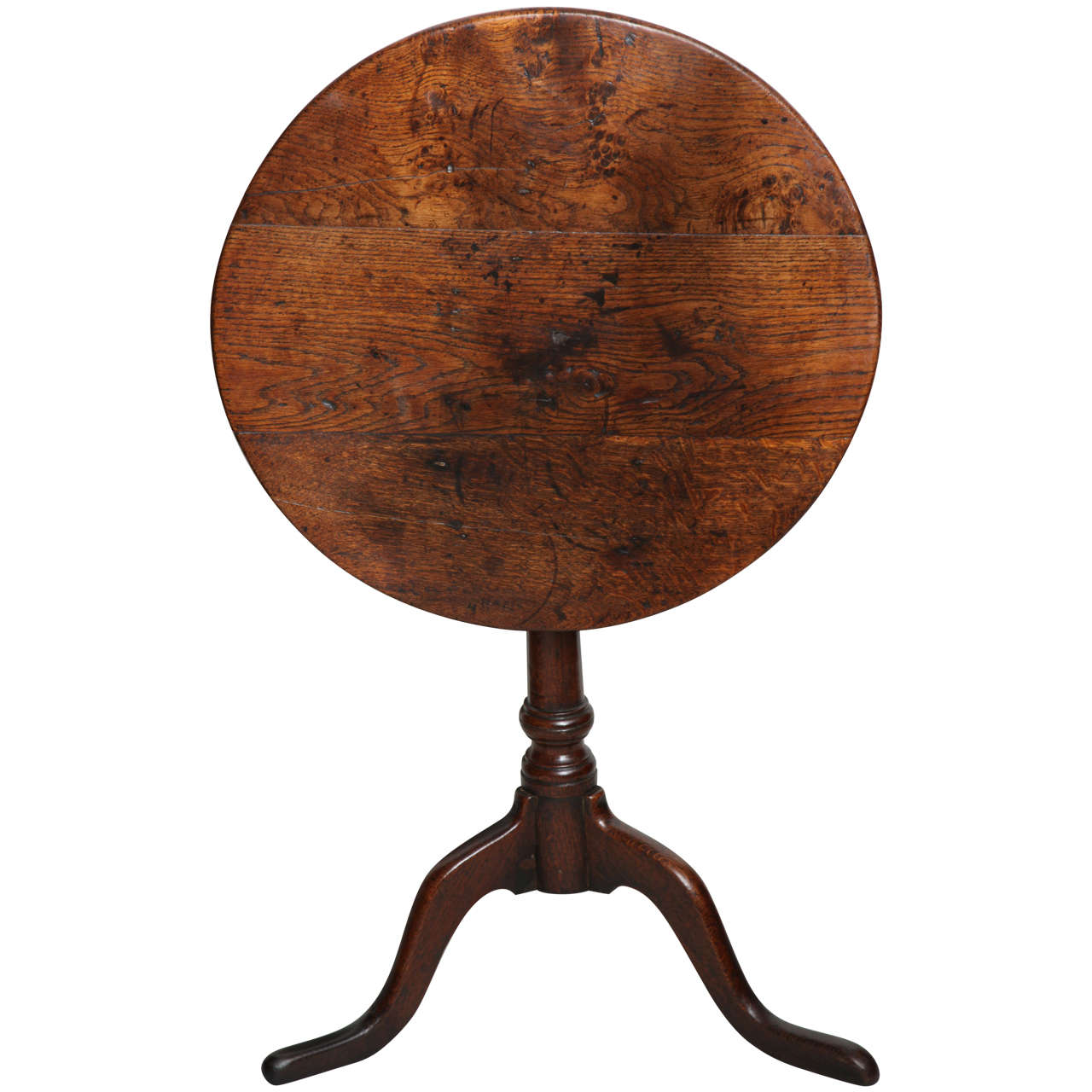 George II Oak Tilt Top Candlestand