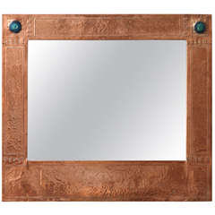 English Arts & Crafts Copper Mirror