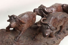 Cape Buffalo Stampede Sculpture