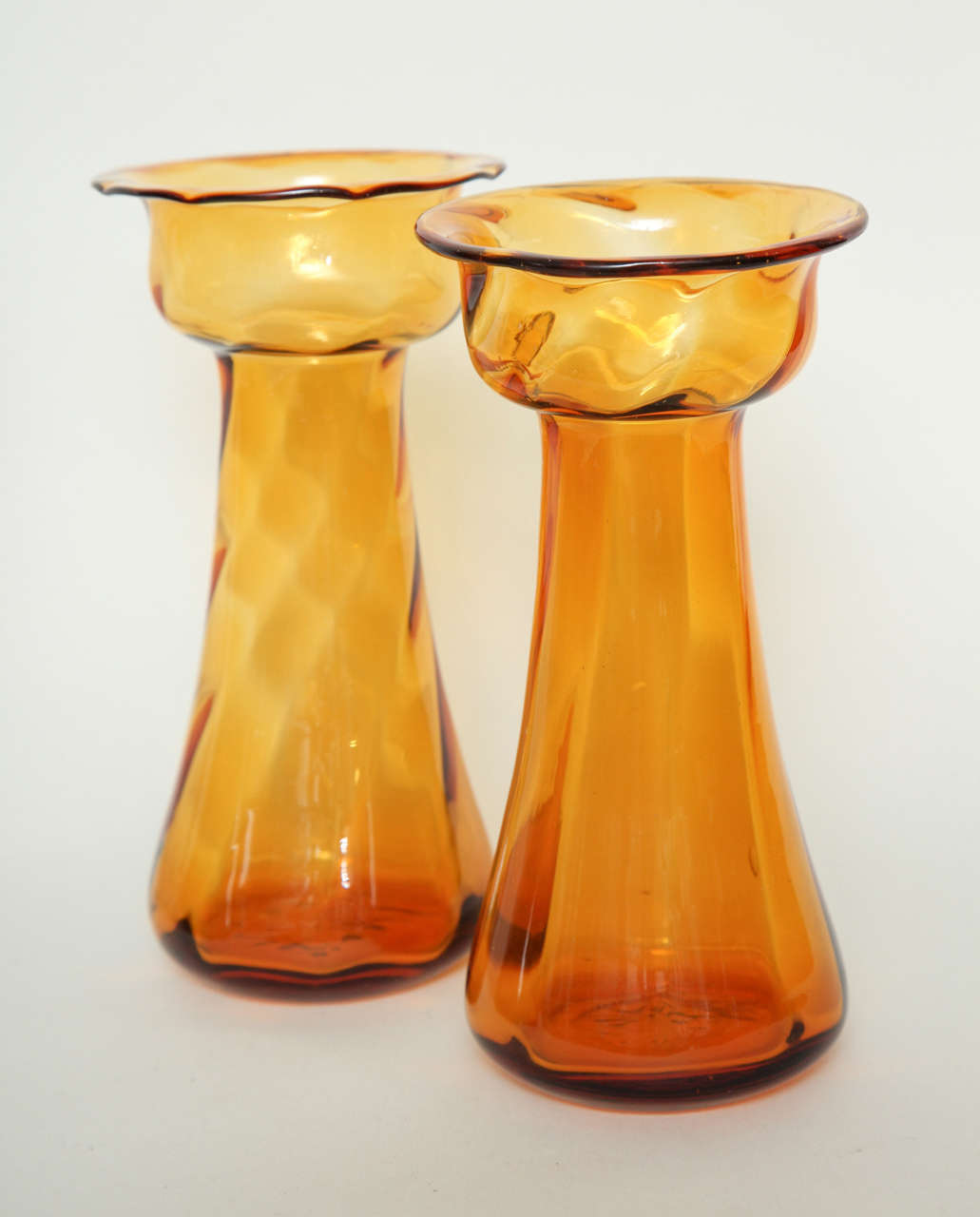 British Collection of English Colored Glass Bulb Vases Priced Individually