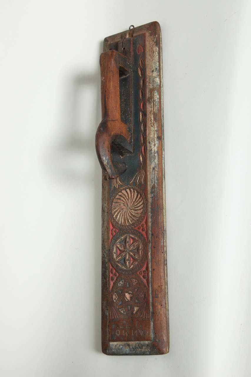 Wood Early 19th Century Scandinavian Folk Art Mangle Board For Sale