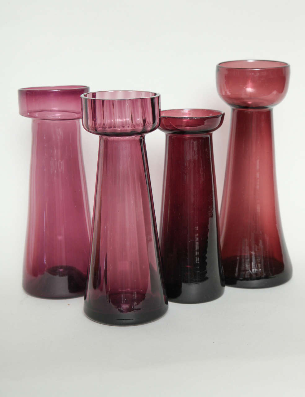 Collection of English Colored Glass Bulb Vases Priced Individually at