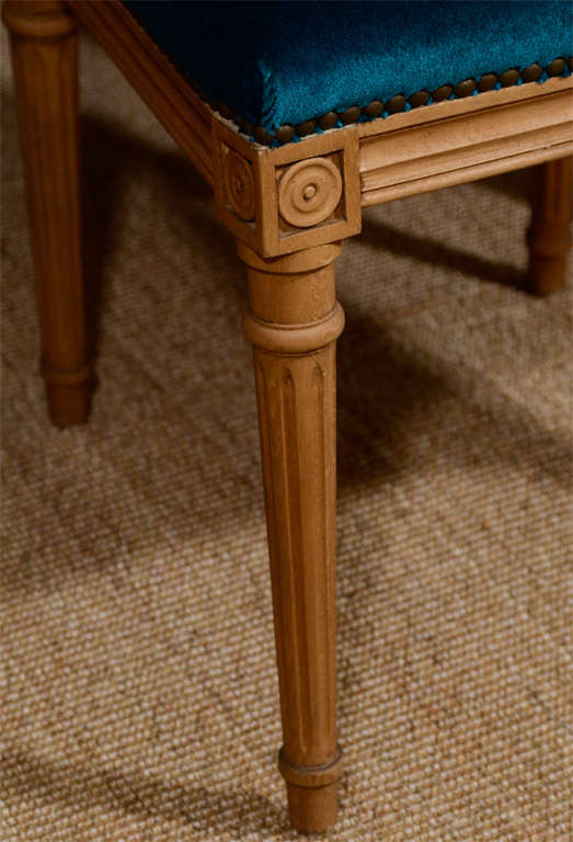 Antony Todd collection Teal Mohair Louis XVI Style chairs 1