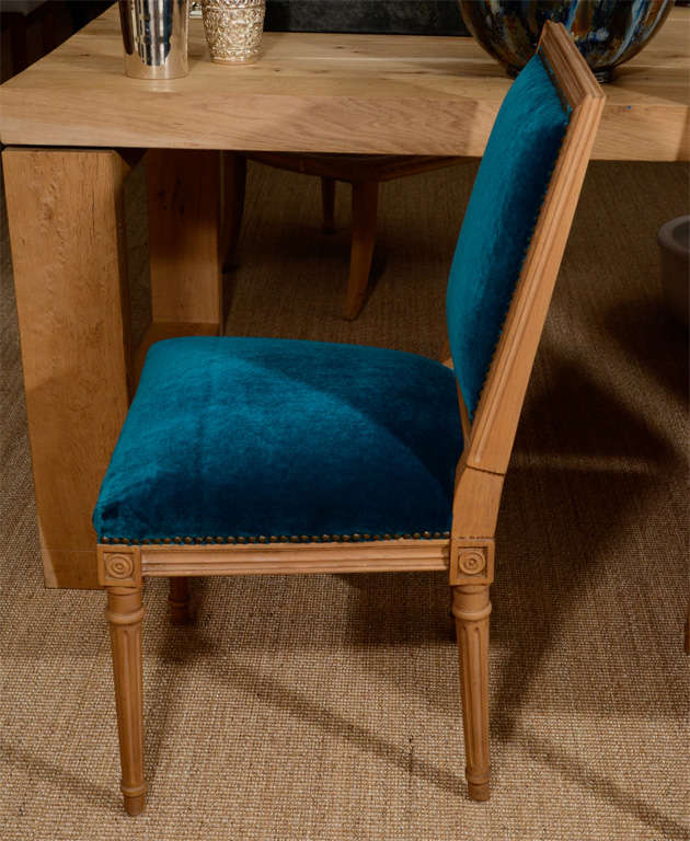 Antony Todd collection Teal Mohair Louis XVI Style chairs 2