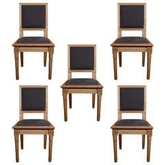 Set of 6 Late 19th century Bleached Oak English Chairs