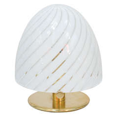 Murano Vetri Venini Mushroom Shape Art Glass Lamp