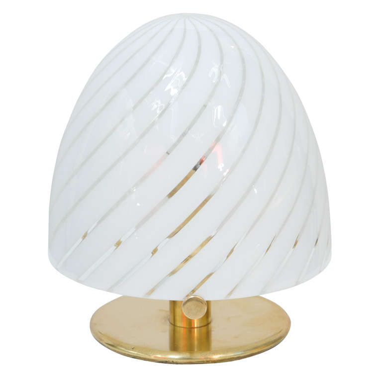 Murano Vetri Venini Mushroom Shape Art Glass Lamp
