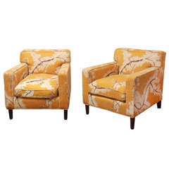 Pair of Upholstered William Haines Club Chairs