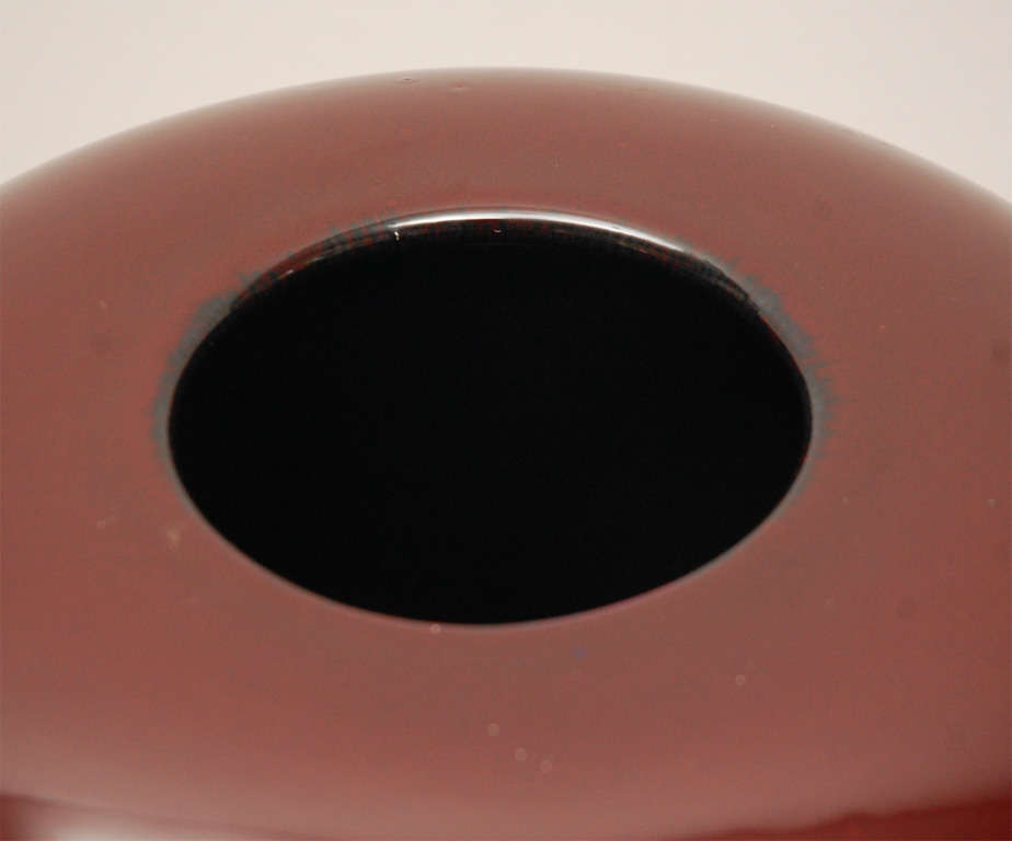 Large Blood Red Glazed Ceramic Urn