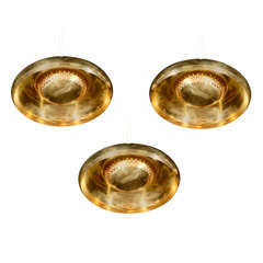 Tobia Scarpa For Flos Set Of Three "fior Di Lotto" Pendant Lamps