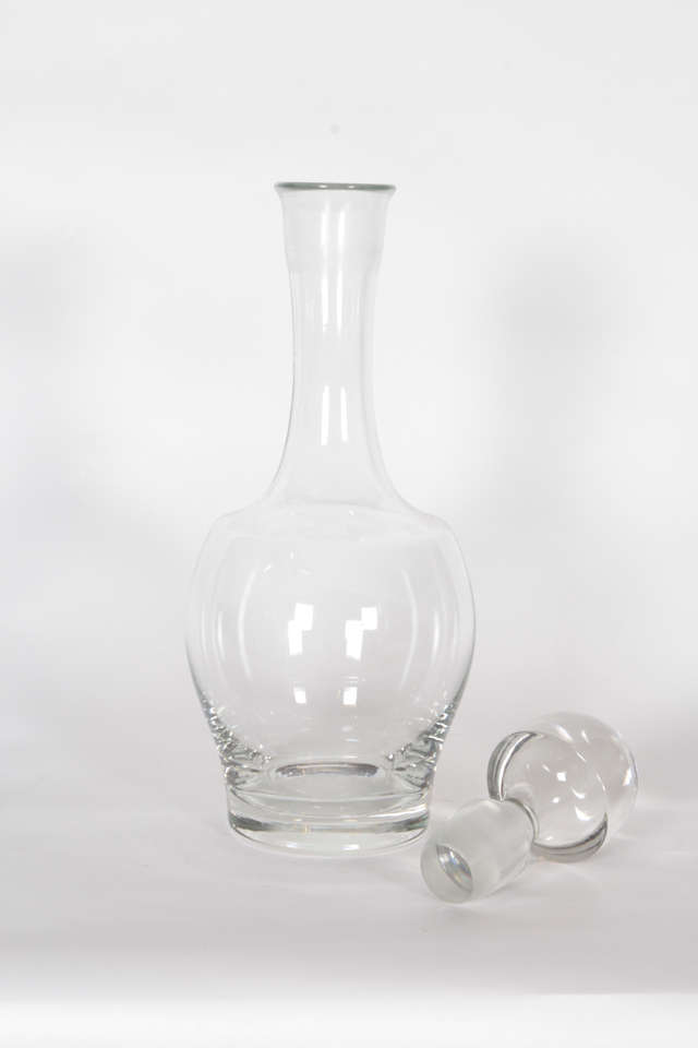 Curved Base French Crystal Carafe For Sale 1