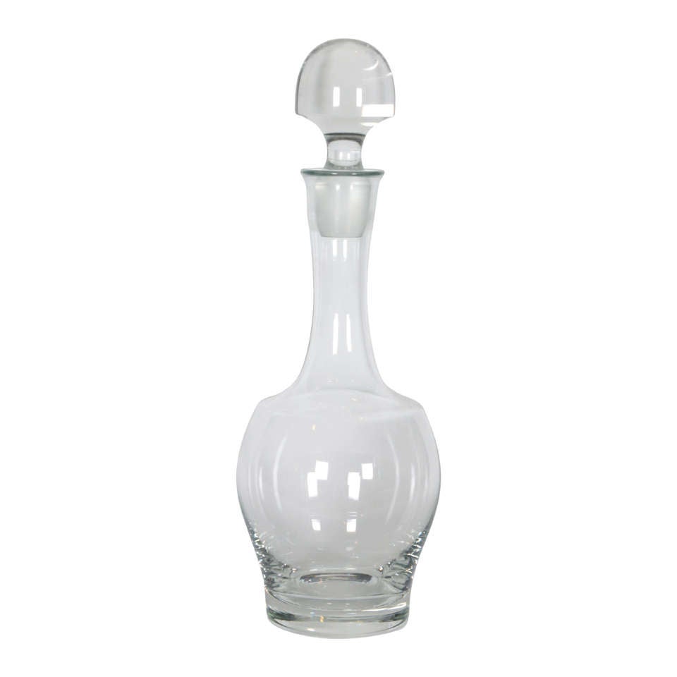 Curved Base French Crystal Carafe For Sale