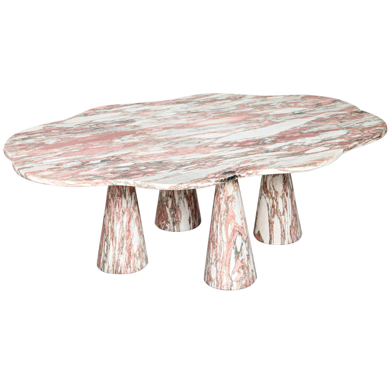 Stunning Italian Marble Coffee Table in Style of Mangiarotti