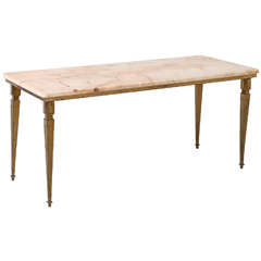 Maison Jansen Style Bronze and Marble Coffee Table