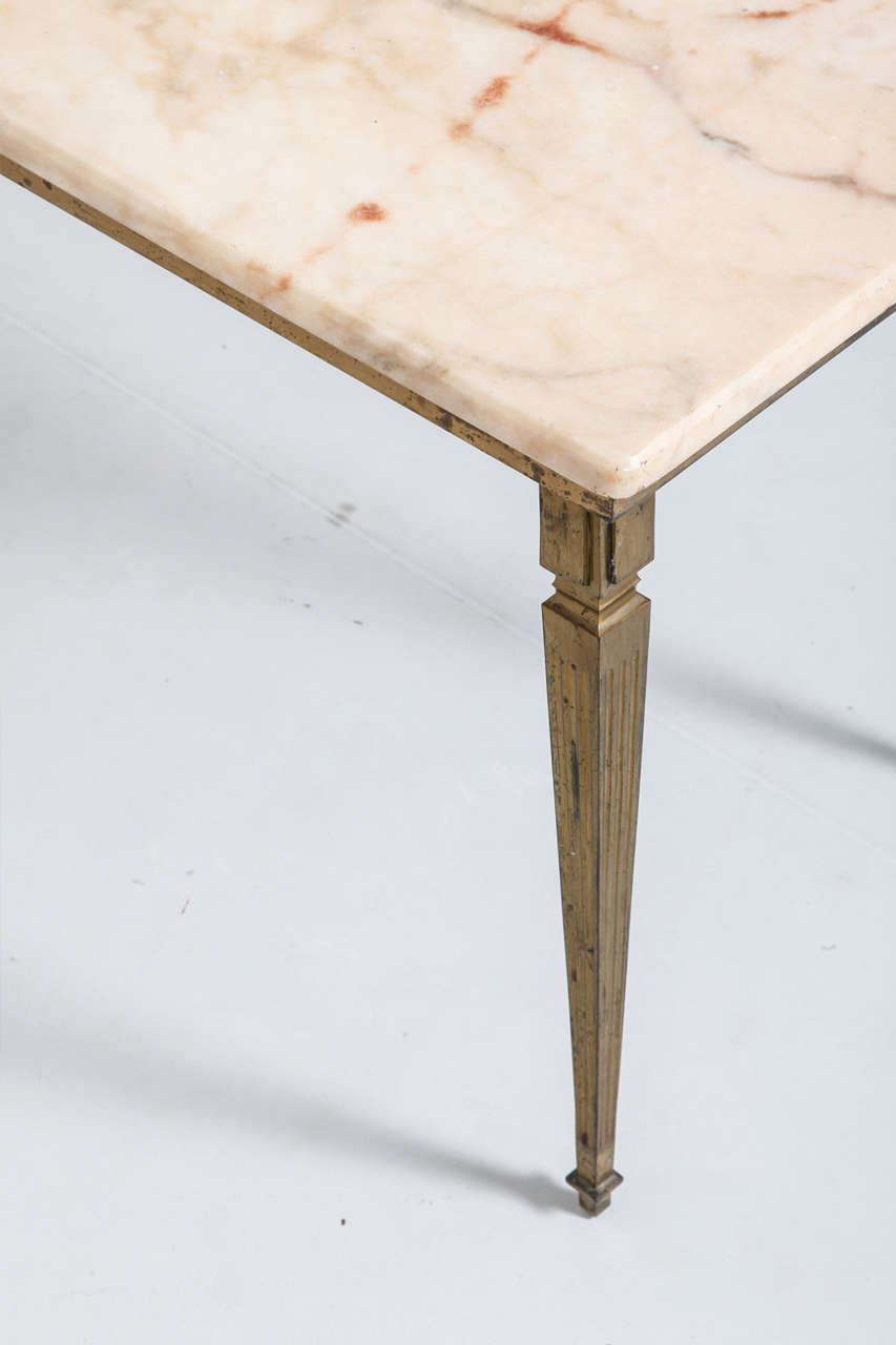 Maison Jansen Style Bronze and Marble Coffee Table