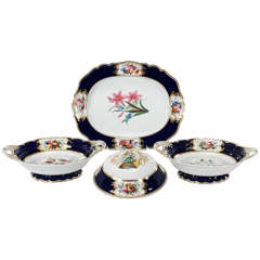 Chamberlain's Worcester Hand Painted Botanical Serving Pieces 6