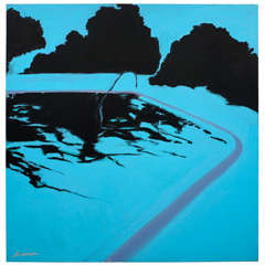 "Blue Pool" Oil on Canvas by Geoffrey Moss, 2009