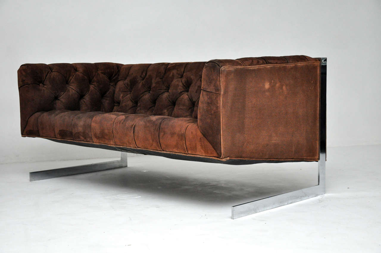 American Tufted Cantilever Settees