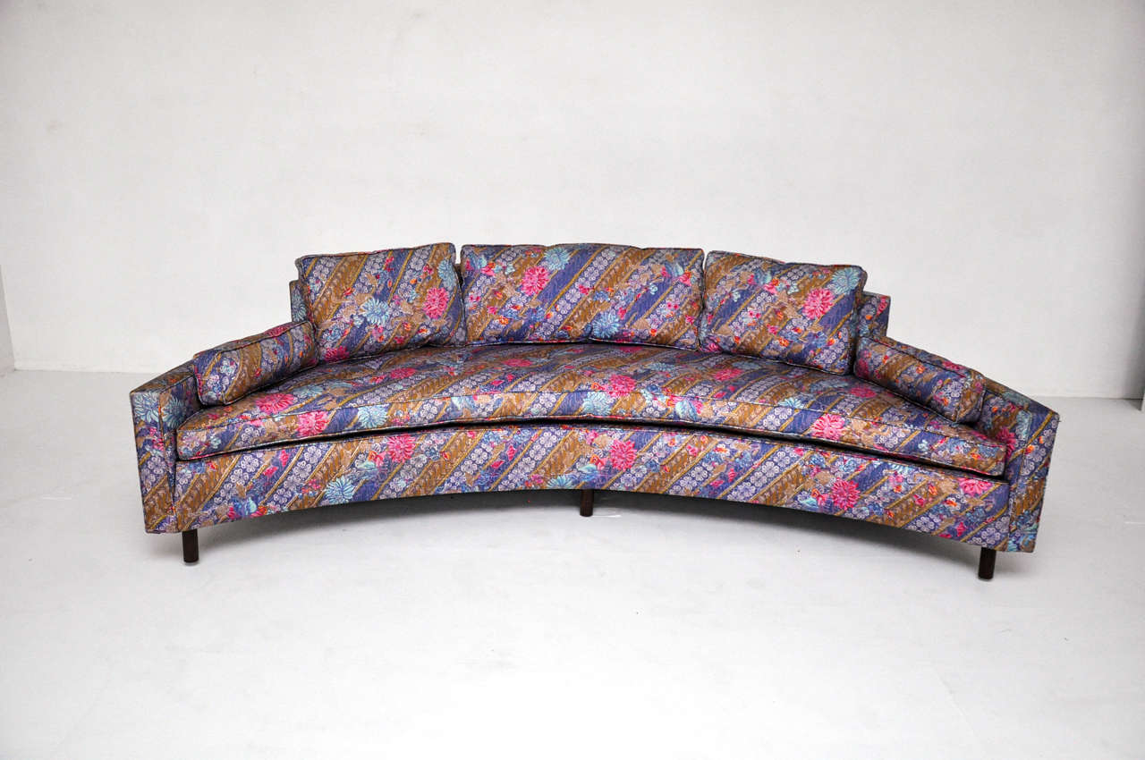 Large pair of curved sofas by Harvey Probber.