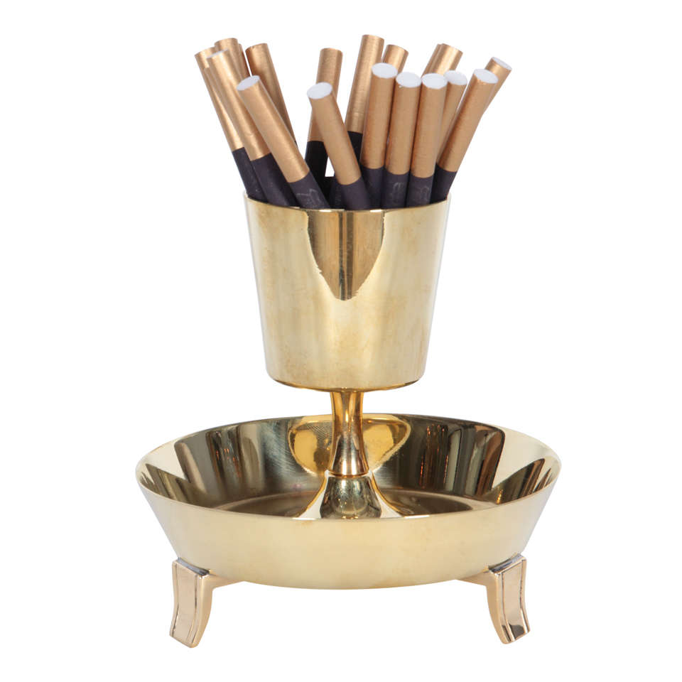 Tommi Parzinger Brass Cigarette Holder at 1stdibs