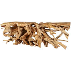 Large Organic Form Lychee Wood Console Table