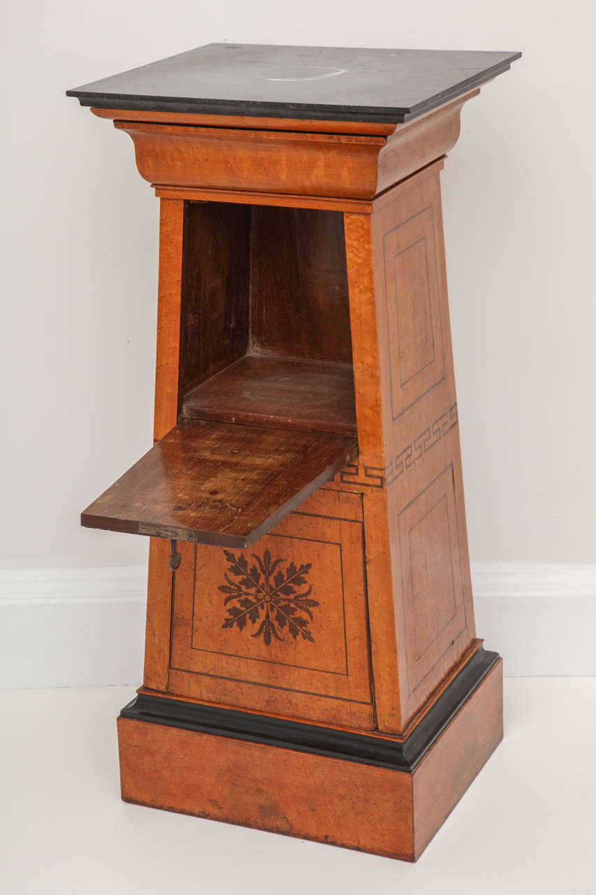 Charles X Bird's-Eye Maple and Amaranth Pedestal Cabinet 1