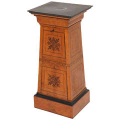 Antique Charles X Bird's-Eye Maple and Amaranth Pedestal Cabinet