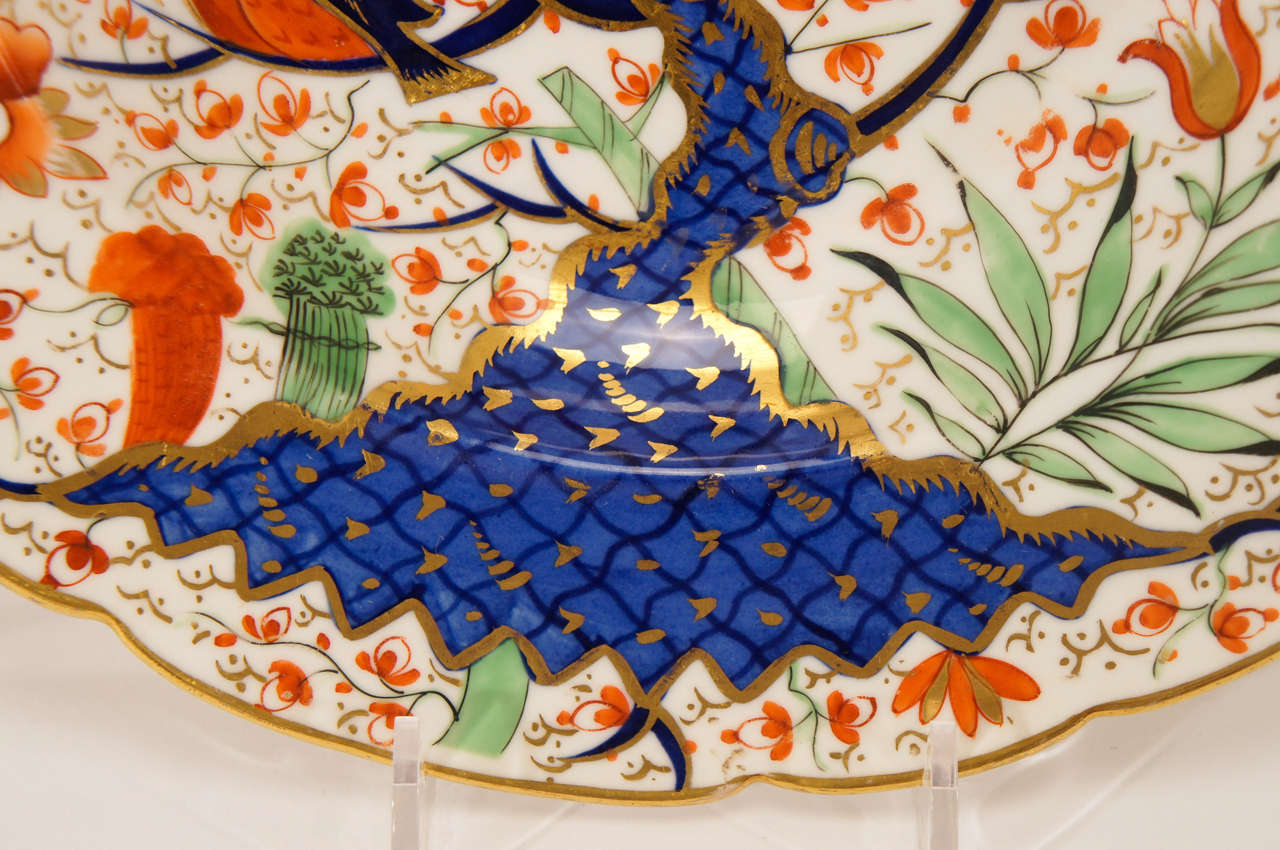 19th Century 19th c. Chamberlains Worcester 'Tree of Life' Polychrome Rimmed Soup Bowls