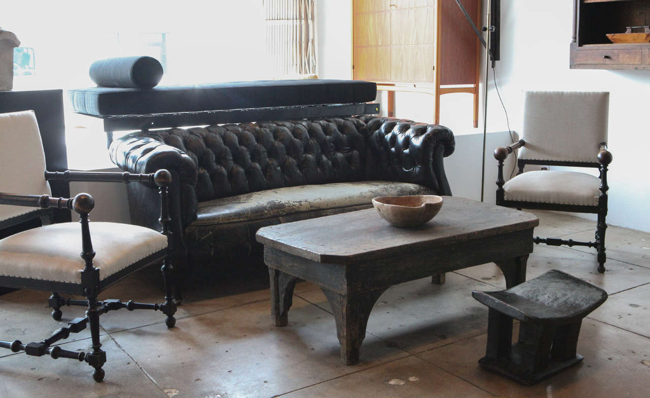 black leather chesterfield couch