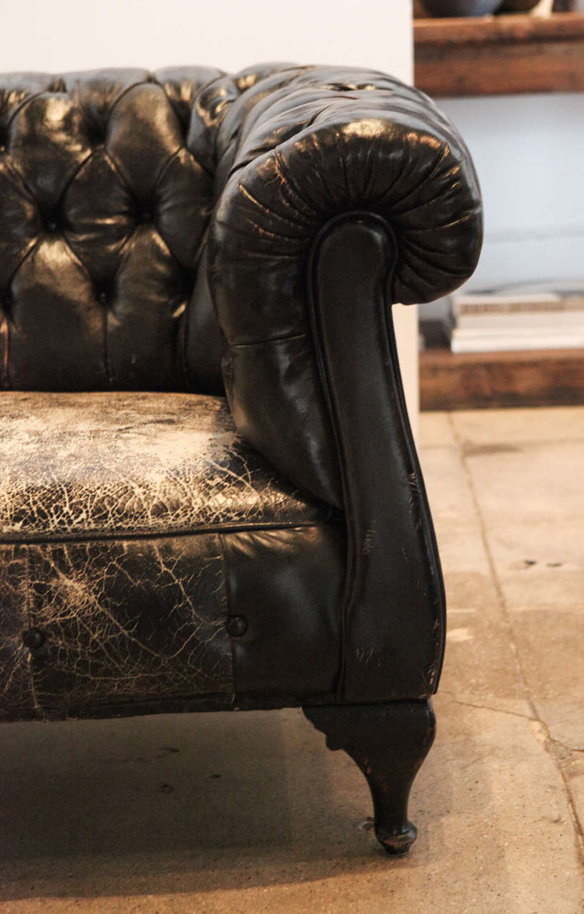 chesterfield black leather sofa