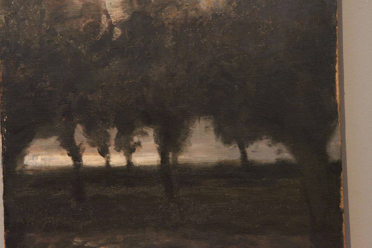 Danish 'Trees and Clouds' by Julius Paulsen Dated 1899, Oil on Canvas Painting