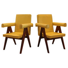 Pair of Pierre Jeanneret Committee Chairs, Chandigarh, circa 1953