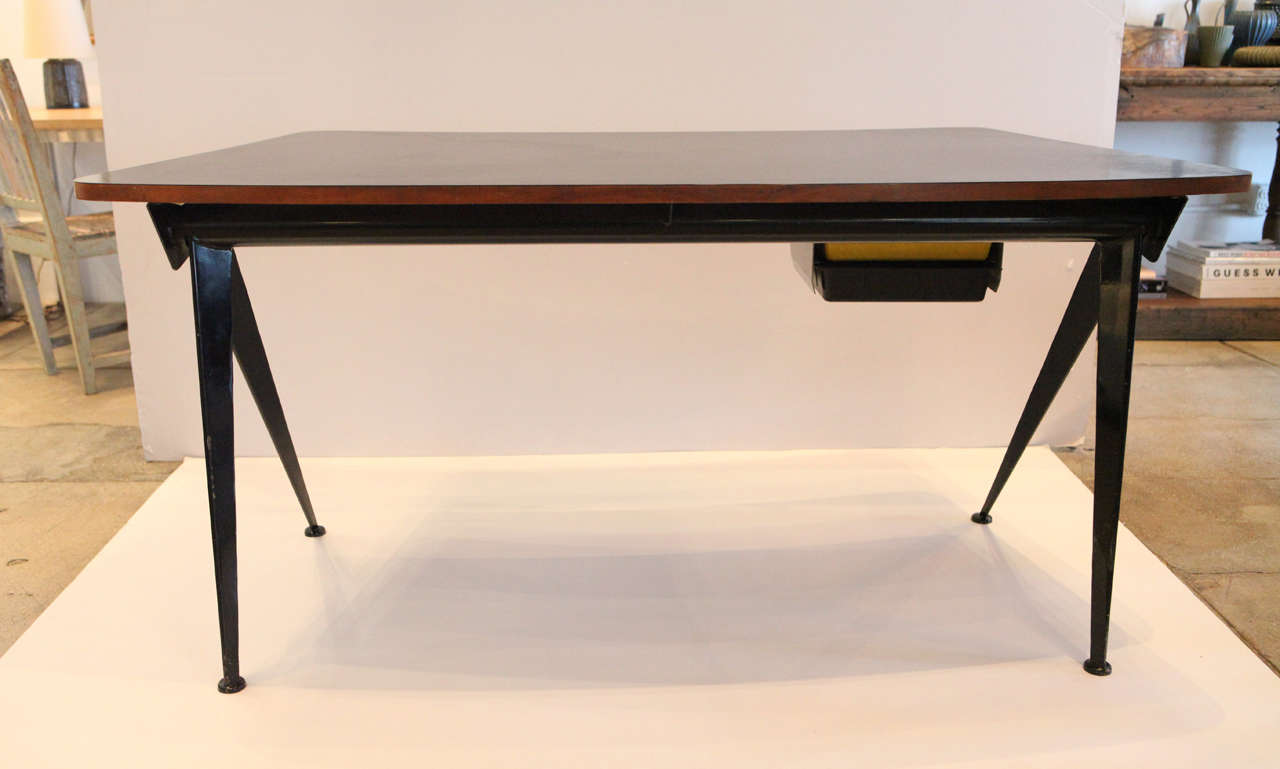Jean Prouve's curved compass desk produced by ateliers Jean Prouve,
For Steph Simon.