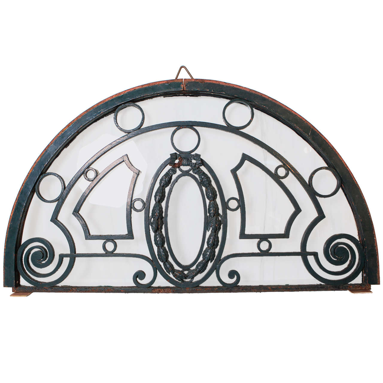 19th Century French Iron Transom Window