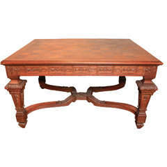 19th Century French Oak, Regence Style Carved Table