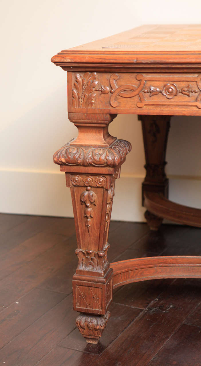 Régence 19th Century French Oak, Regence Style Carved Table