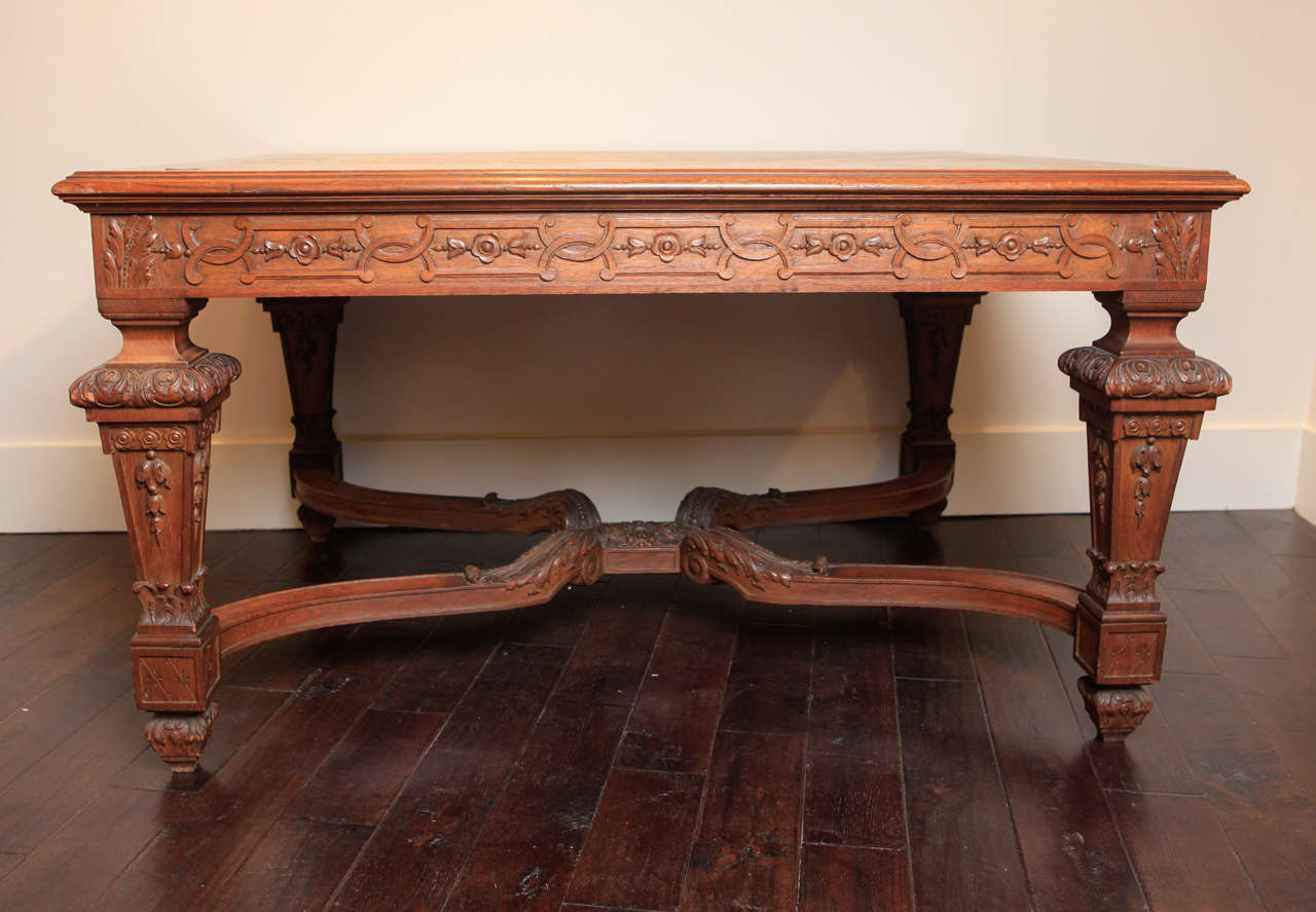 19th Century French Oak, Regence Style Carved Table In Good Condition In Nashville, TN