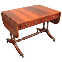 19th Century English Regency Rosewood and Mahogany Sofa Table or Desk