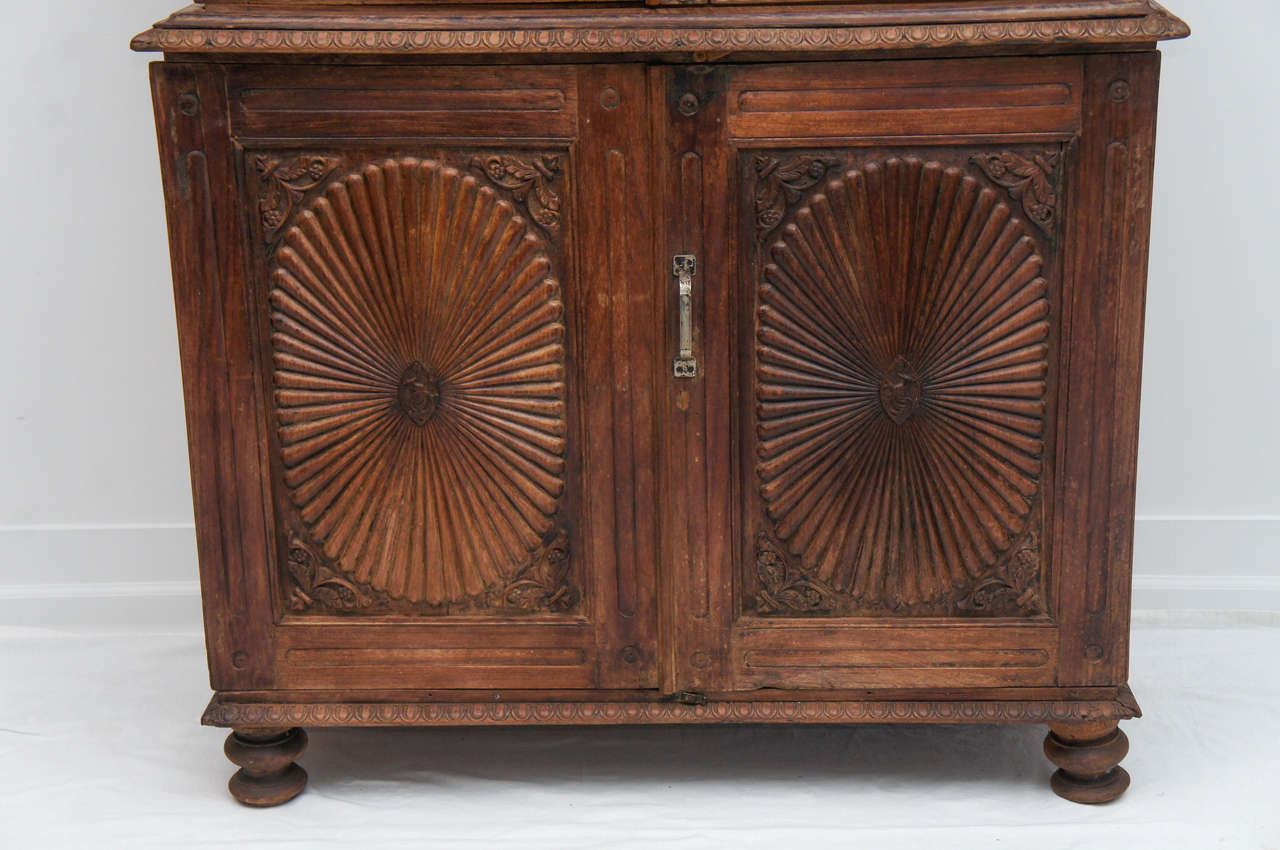 carved wood entertainment center