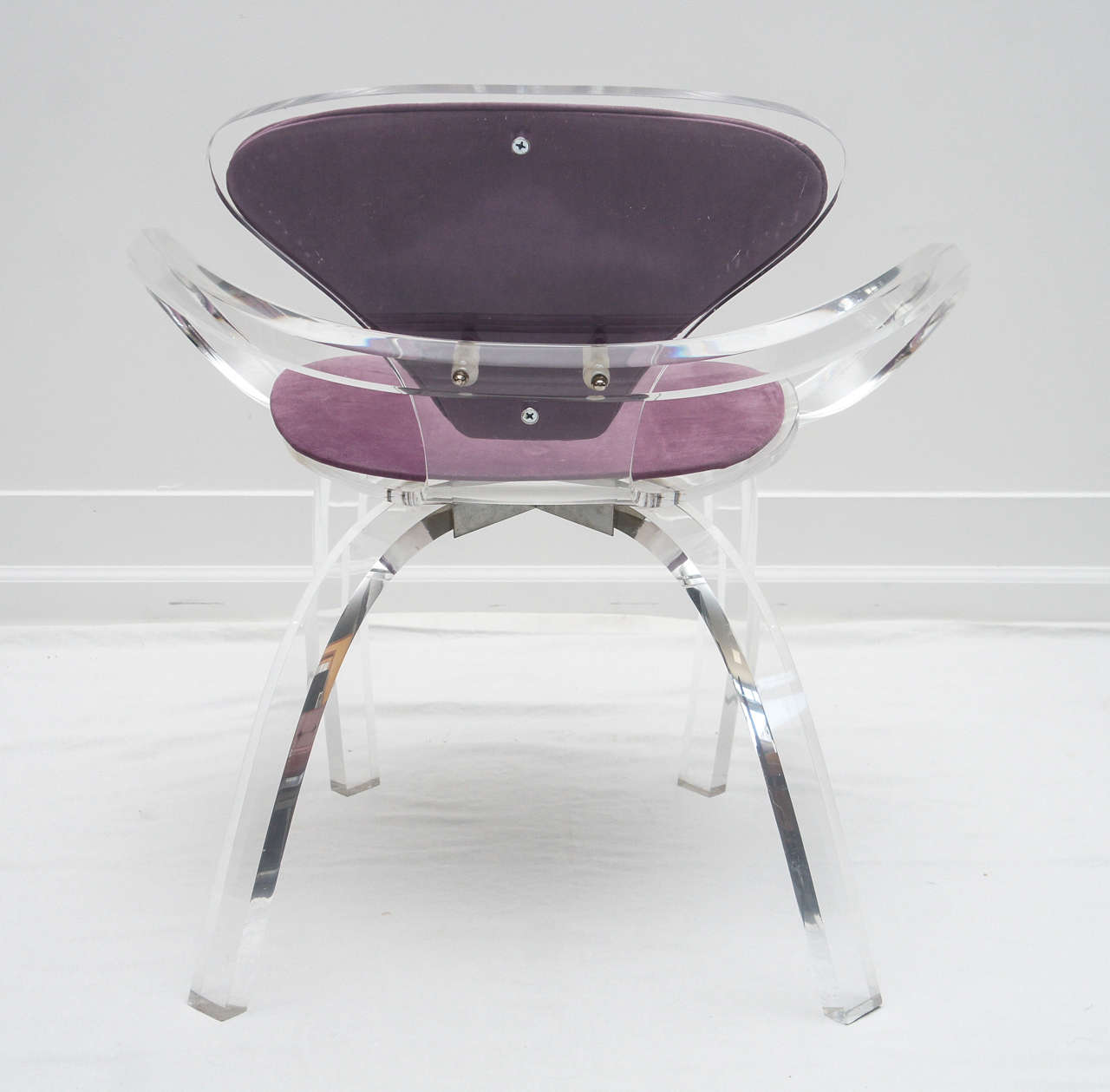 American set of 4 Lucite pretzel chairs, after Cherner     (available as single or pair) For Sale