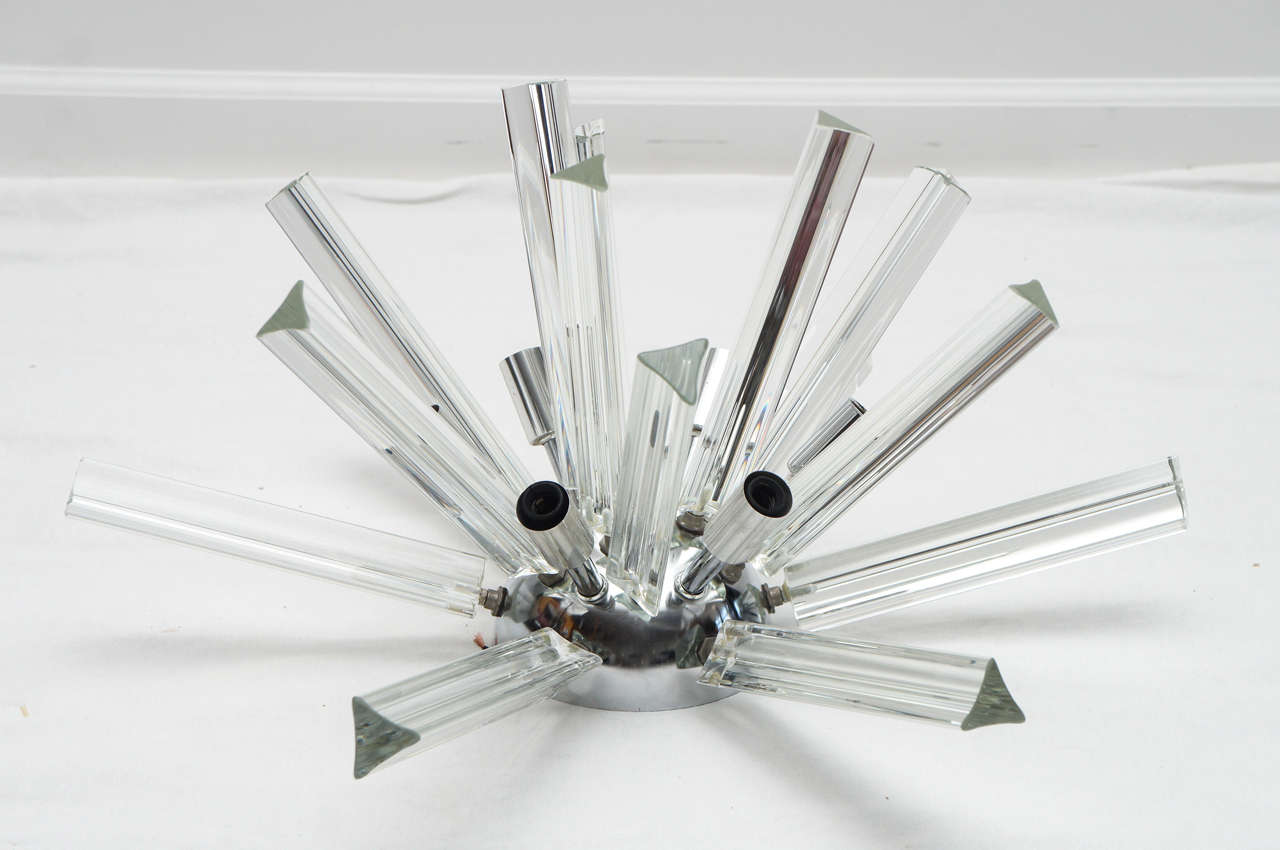 Mid Century Murano glass starburst flush mount light
