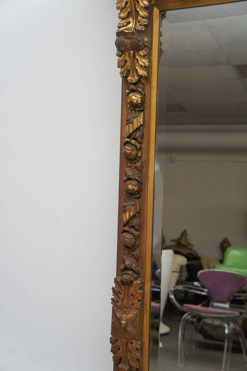 1800's long gold gilded floor or mantle mirror at 1stDibs gold gilded
