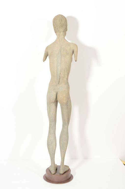 Paper Sculpture, Nude, Female, circa 1920s, Vintage Sculpture, Nude Color For Sale