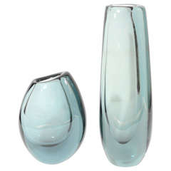 Pair of Glass Vases by Kosta, Sweden