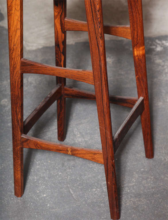 Leather Rosewood Barstool by Dyrlund, One Left