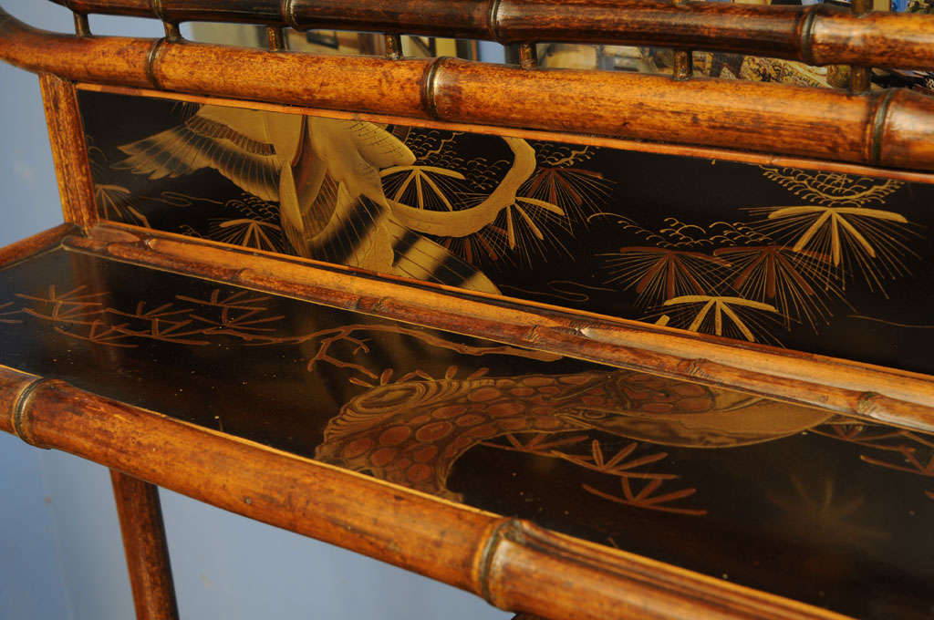 Unique 19th English Century  Pagoda Bamboo Etagere In Good Condition In West Palm Beach, FL