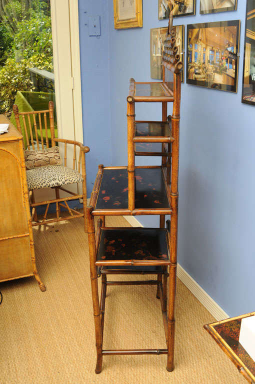 Unique 19th English Century  Pagoda Bamboo Etagere 3
