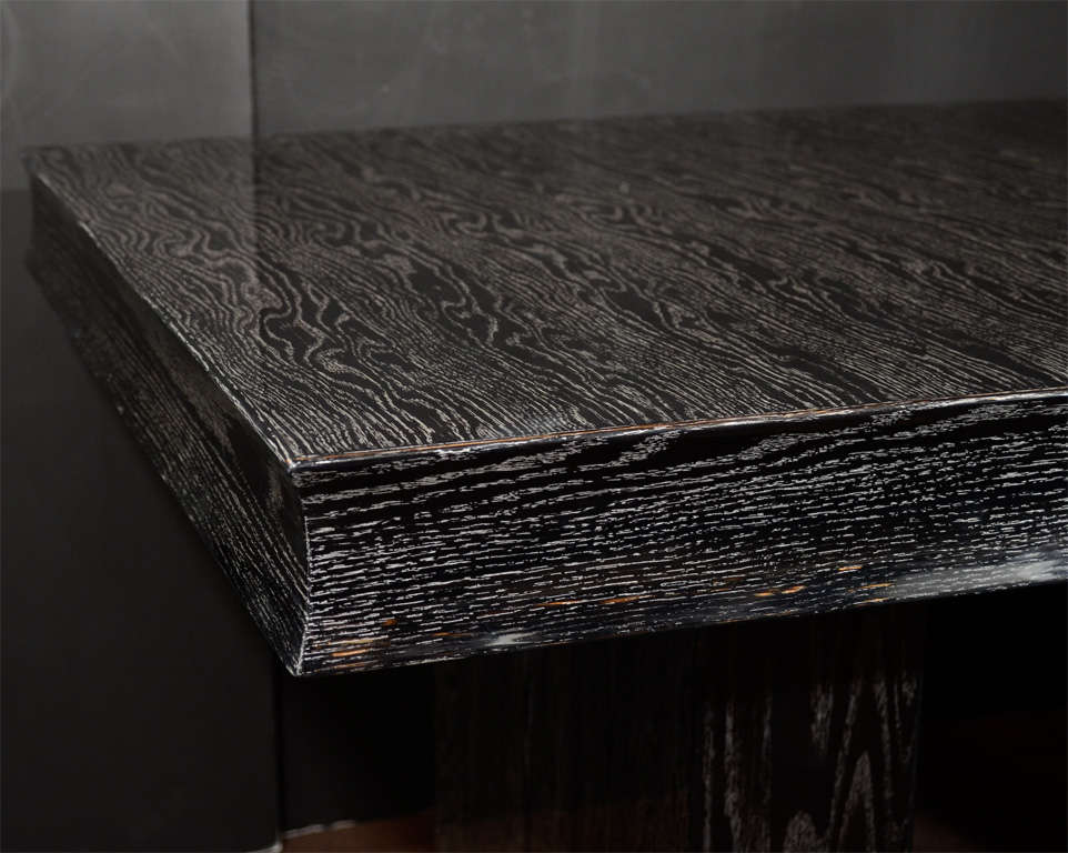 black cerused oak dining table