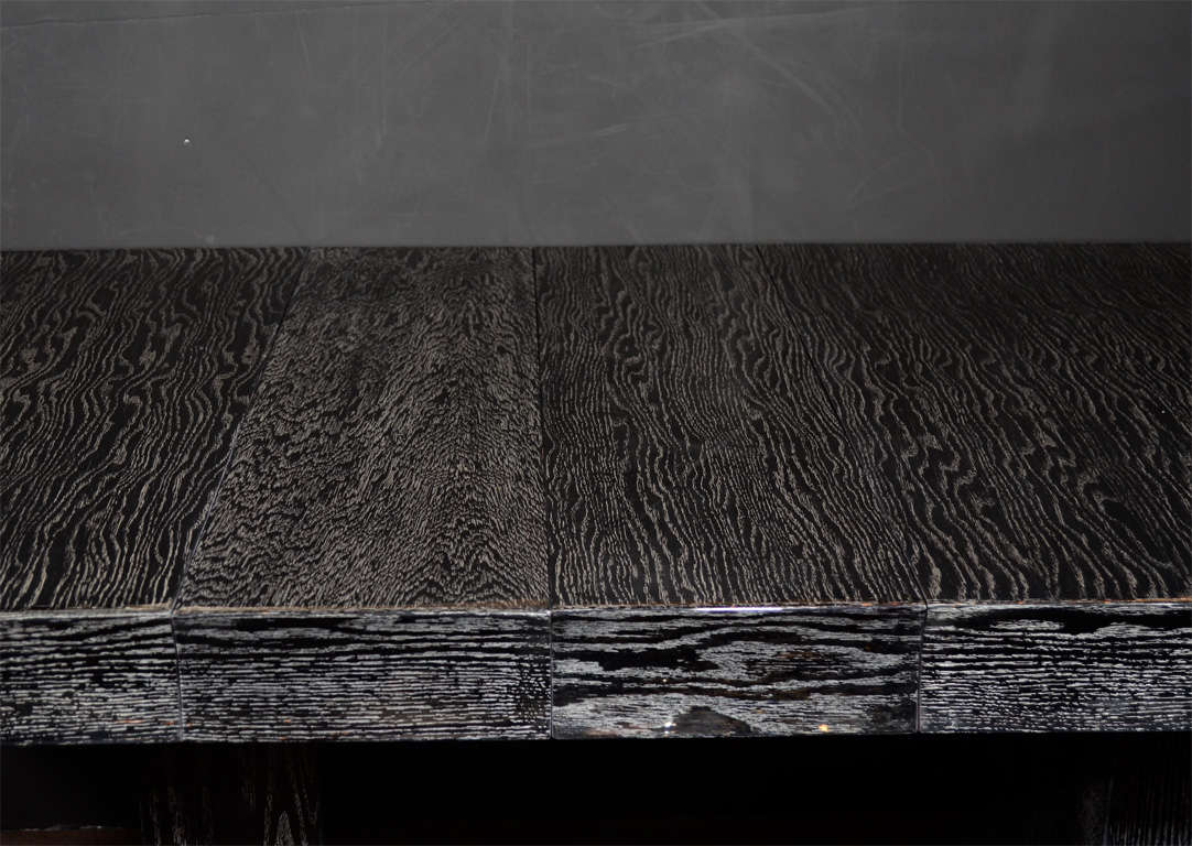 Outstanding Silver Cerused Oak Dining Table by Eugene Schoen 2