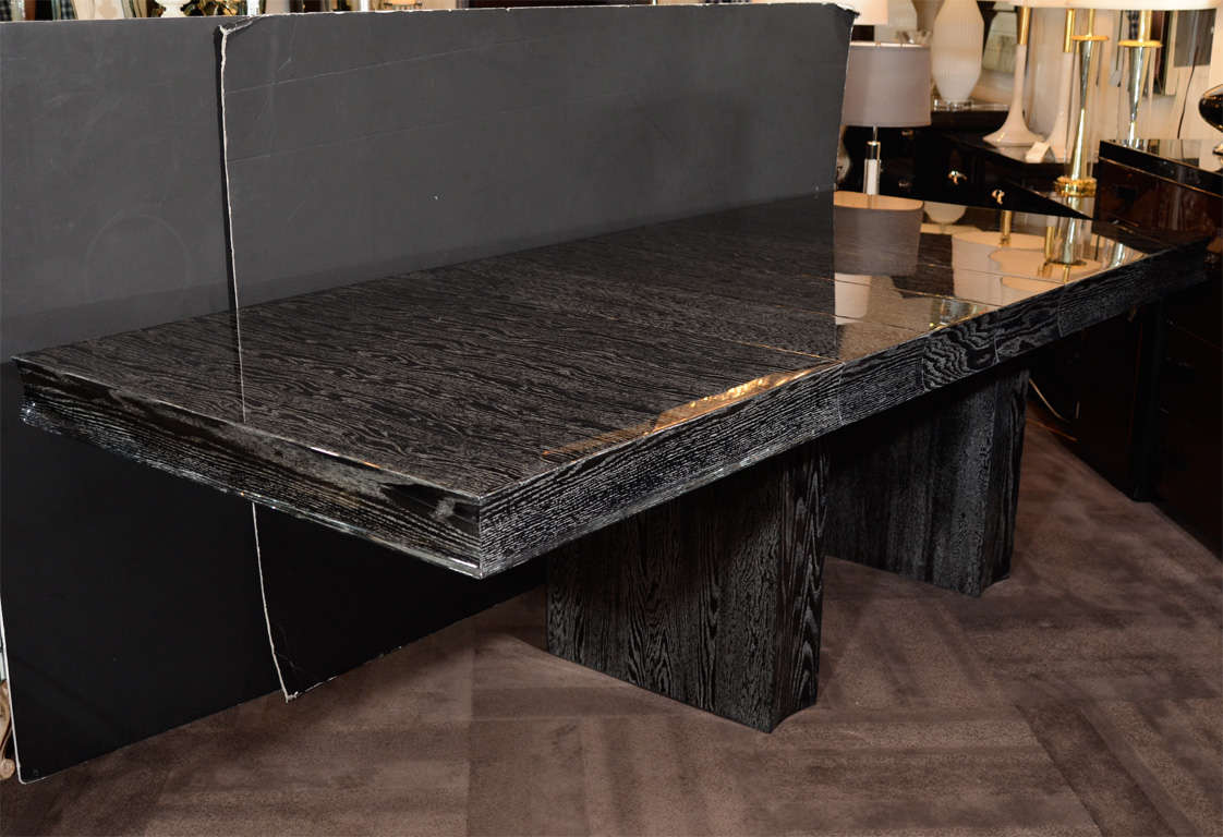 Outstanding Silver Cerused Oak Dining Table by Eugene Schoen 3